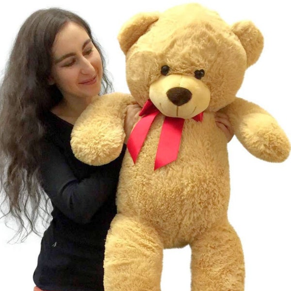 Big Plush 3 Foot Teddy Bear Extra Soft 36 inch Tan Jumbo Stuffed Animal