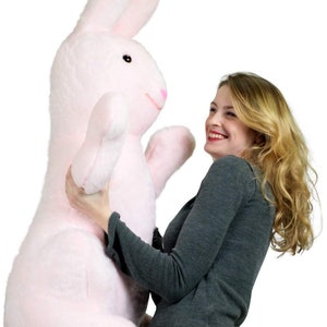 American Made Giant Stuffed Bunny Pink Soft 42 Inch Big Plush Rabbit - Etsy