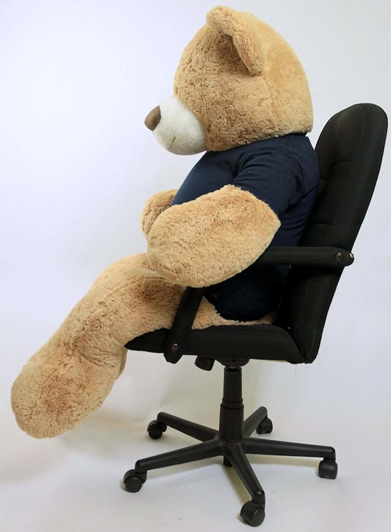 Big Plush Personalized Giant 6 ft Teddy Bear Soft, Your Message Imprinted on Neck Ribbon Bow