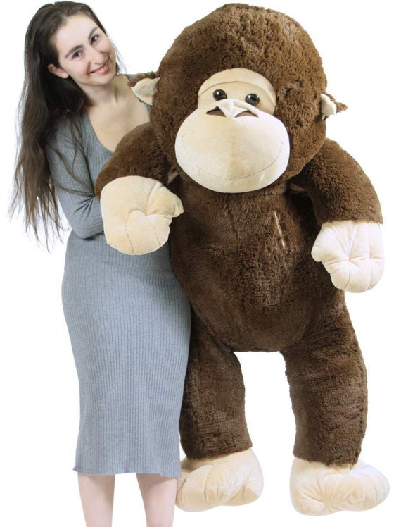 Giant Stuffed Monkey Heart in Zippered Chest Pocket to Express