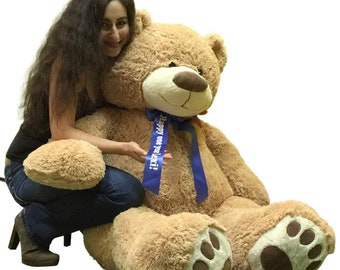 3 Foot Giant Teddy Bear - Wears Removable GET Well Soon T-Shirt 36 Inches Soft White Color Huge Plushie Made in The USA 並行輸入品 3 Foot Giant Stuffed Tan Teddy Bear 36 Inch Soft Wears Removable