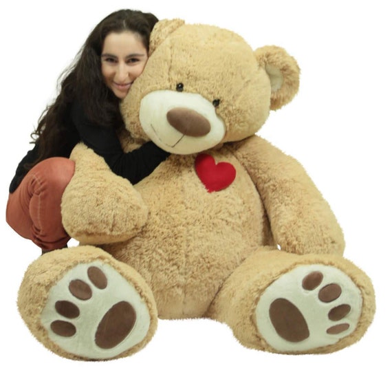 Giant 5 Foot Teddy Bear 60 Inch Soft Plush Animal Heart on Chest to Express Love Etsy UK