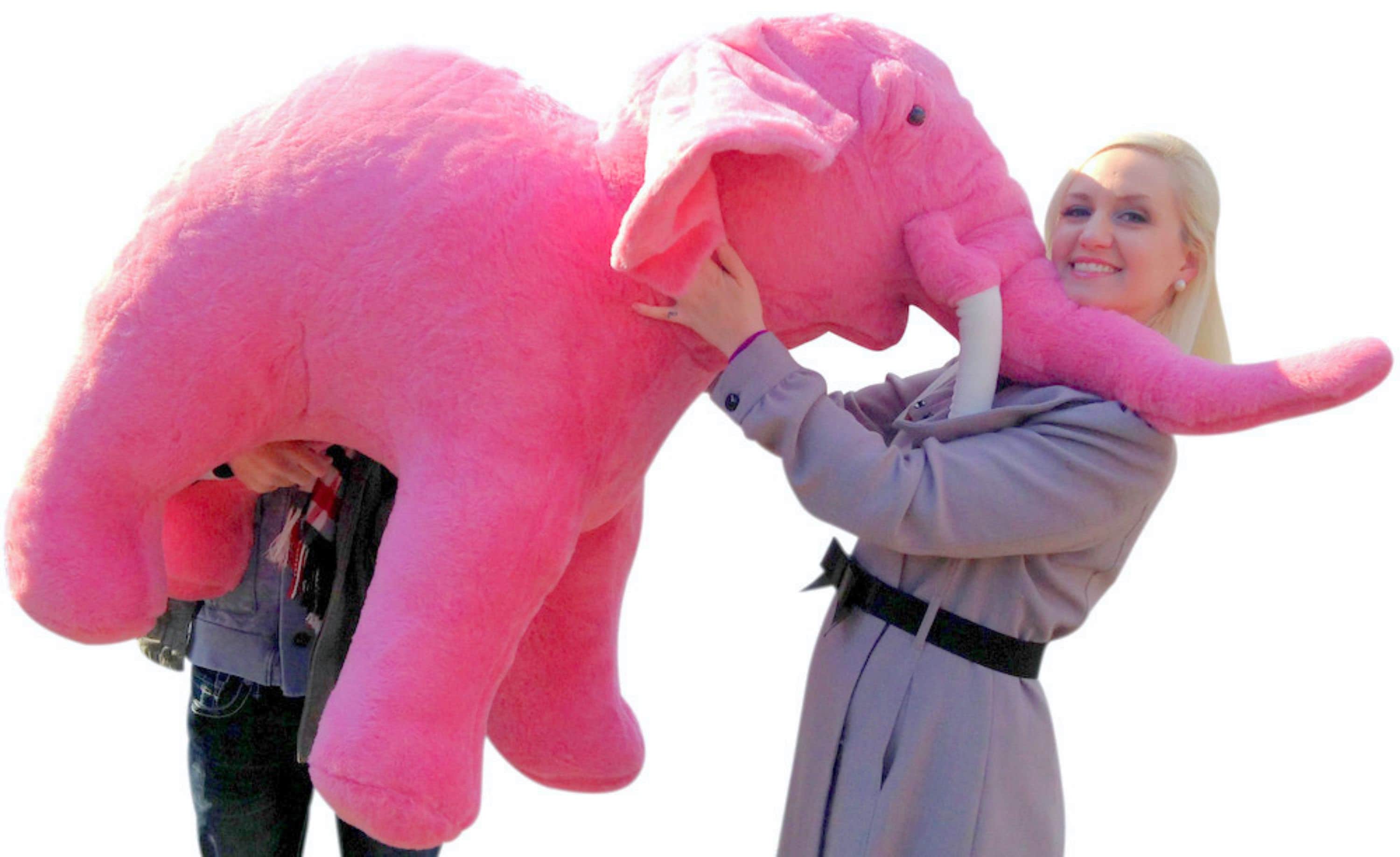American Made Giant Stuffed Pink Elephant Huge 54 Inches Long 3