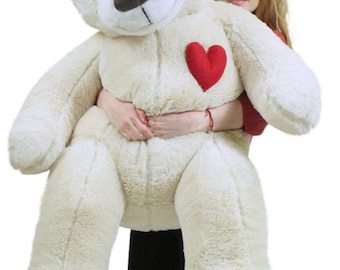 Giant 5 Foot Teddy Bear - 60 Inch Soft Plush Stuffed Animal With Heart On Chest