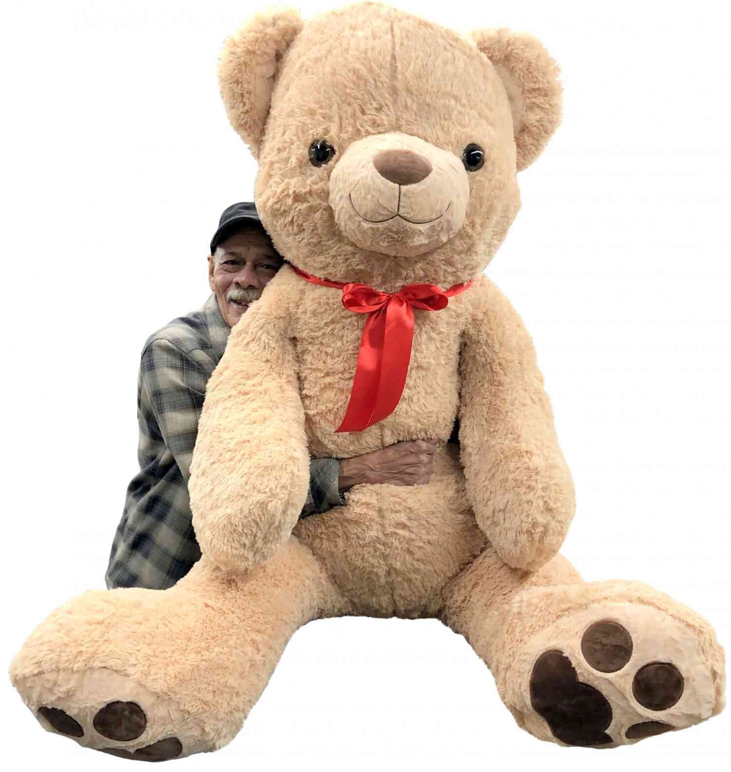 Big Plush Oso de peluche gigante para el día de San Valentín con corazón en  el pecho para expresar amor, 5 pies, color blanco suave, fabricado en