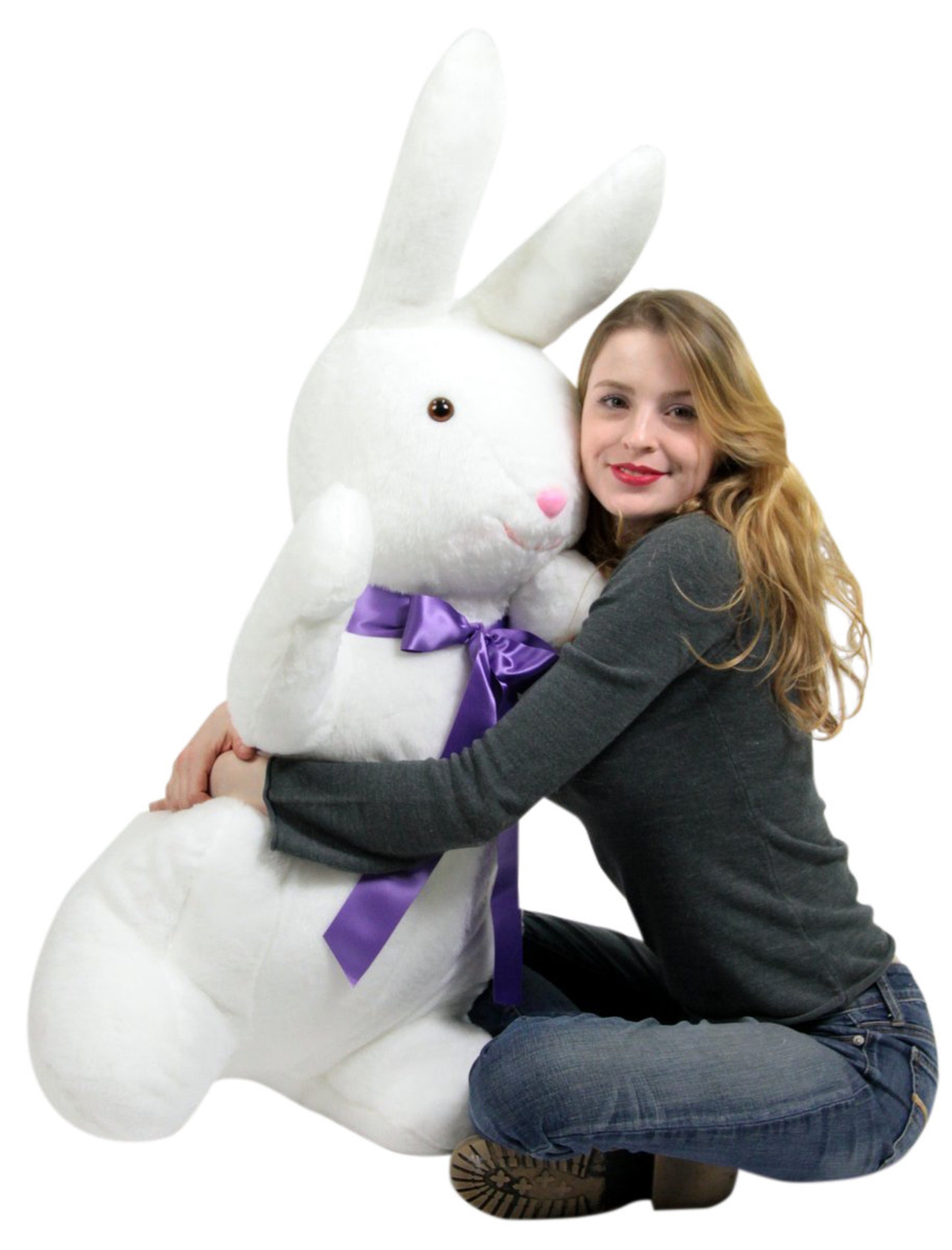 American Made Giant Stuffed Bunny White Soft 42 Inch Big Plush Etsy