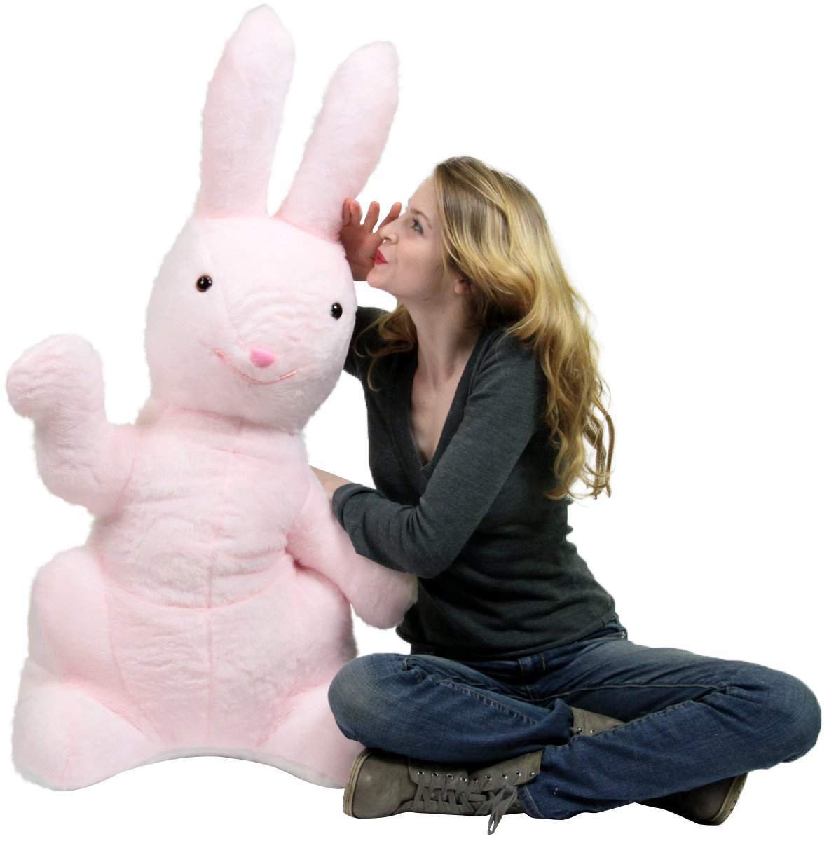 American Made Giant Stuffed Bunny Pink Soft 42 Inch Big Plush Etsy