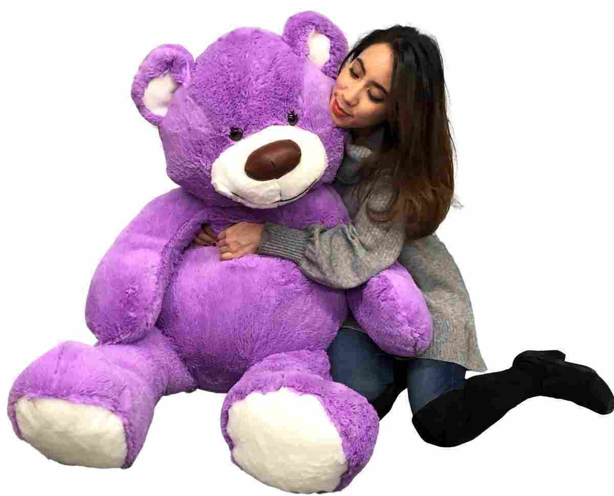 Huge purple teddy bear best sale