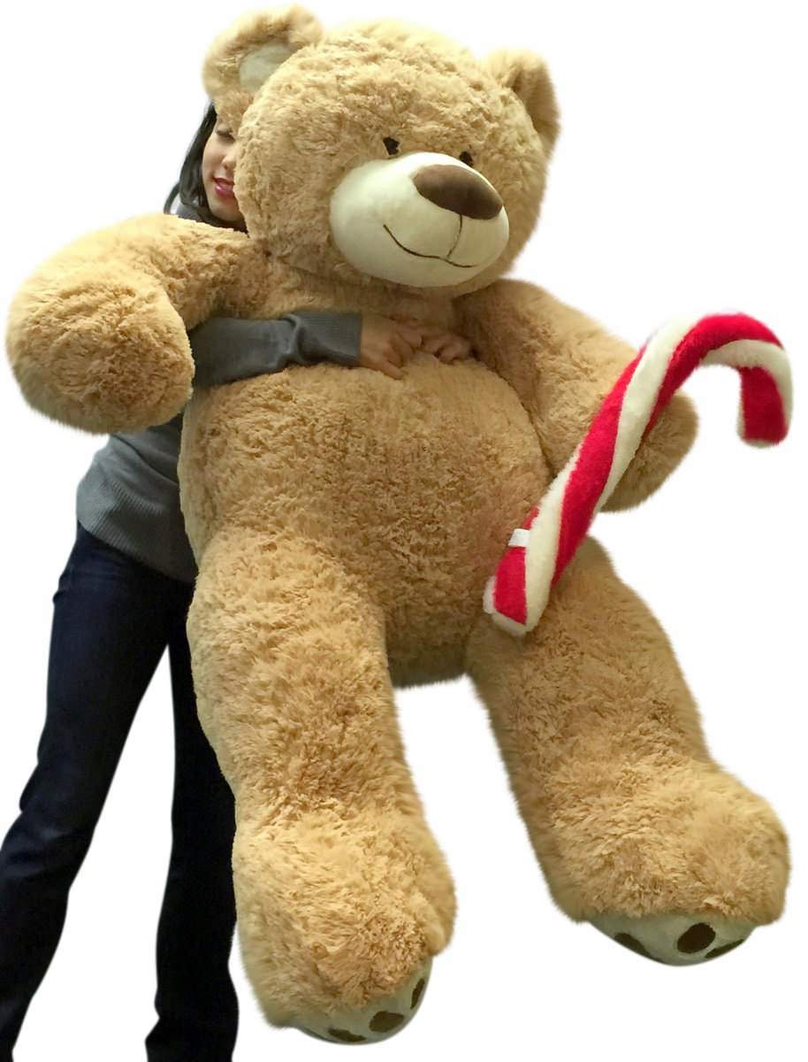 Christmas Big Plush Giant Teddy Bear 5 Foot Tan Soft Holding Plush