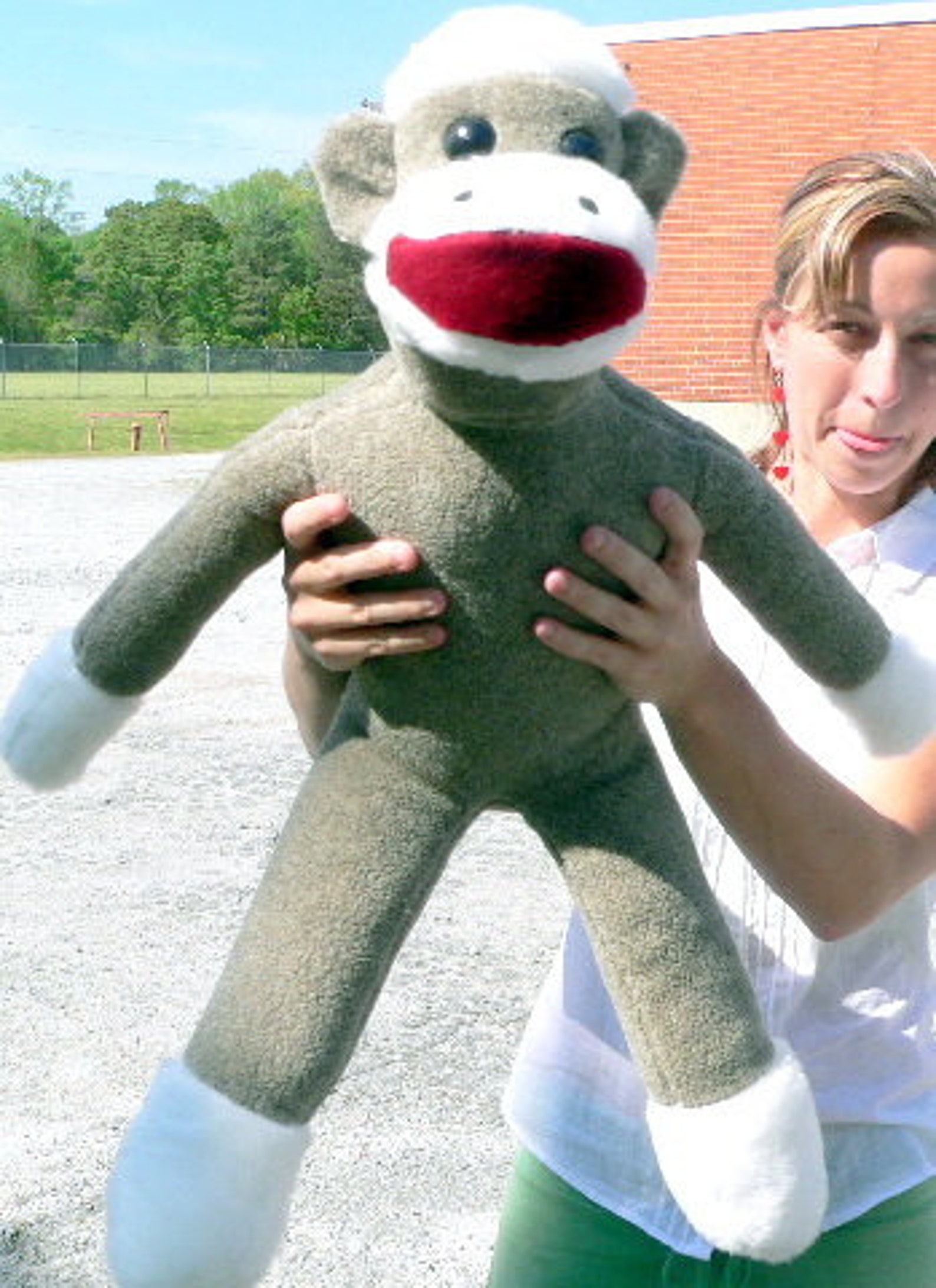 American Made Big Plush Sock Monkey 28 Inches Stuffed Animal Etsy