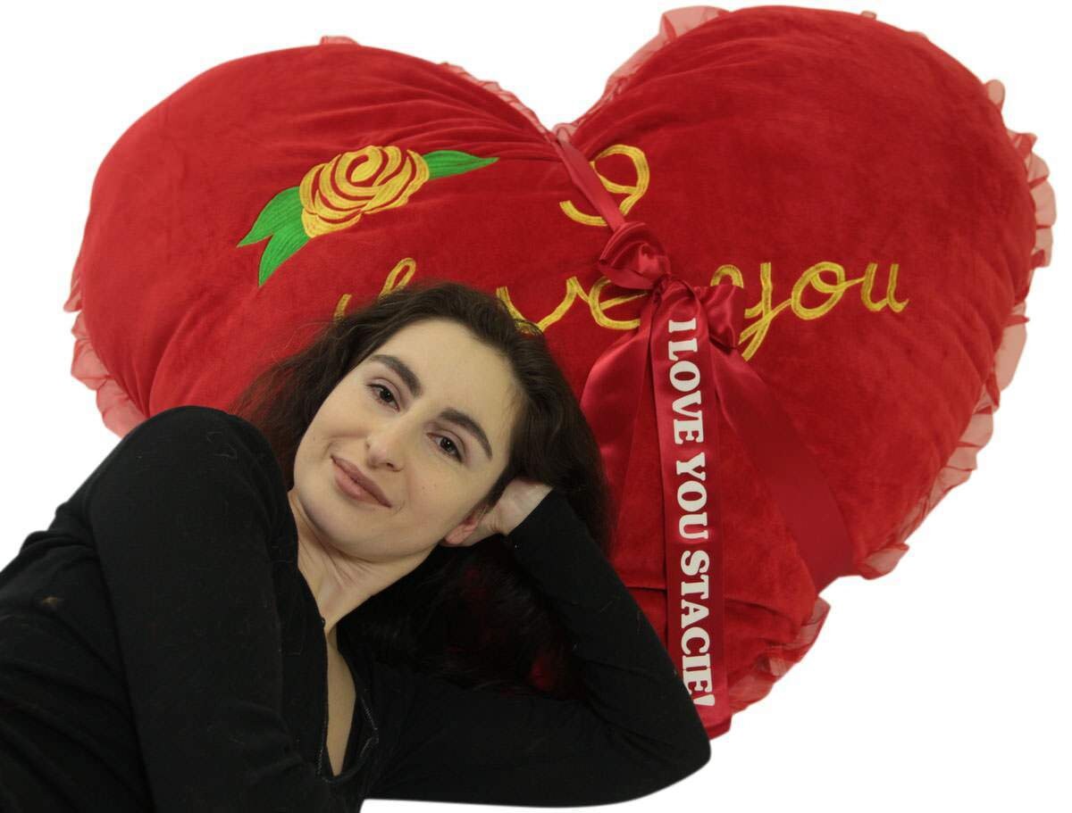 Personalized Extra Large Heart Pillow 42 Inches Soft Etsy
