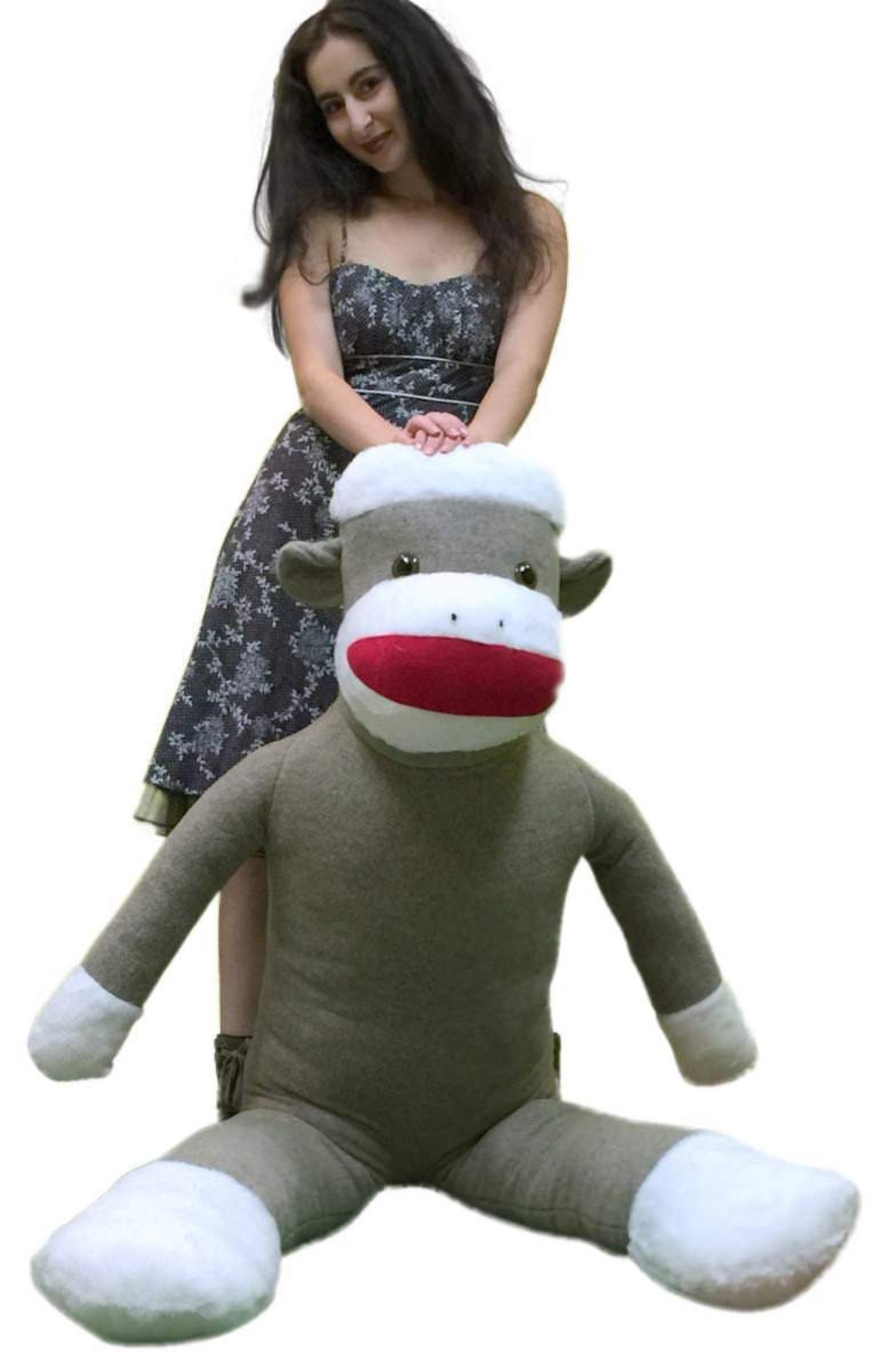 Big Plush 6 Foot Giant Sock Monkey Soft Huge Stuffed Animal Etsy