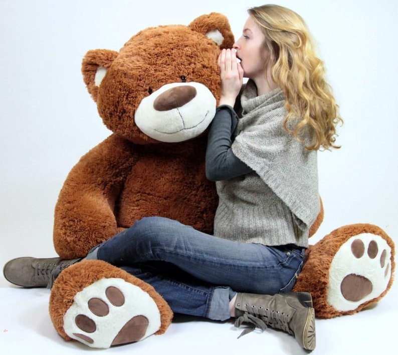 Big Plush Giant Teddy Bear Five Feet Tall Cinnamon Brown Color Etsy