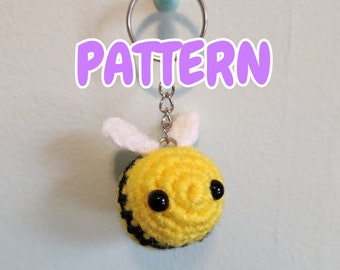 PATTERN/INSTRUCTIONS Bee Keychain, Keychain Pattern, Bee Pattern, Crochet Bee Pattern, Bee Pattern, Keychain, PDF Crochet Pattern