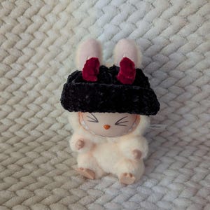 Crochet &quot;Lil Devil&quot; Labubu  Beanie | Handmade Crochet Labubu Hat | Labubu Clothes Accessory | DevilCore | Labubu Accessories