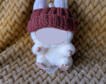 Gorro de calabaza de ganchillo / Mini llavero de muñeca / Accesorio hecho a mano / Gorro de muñeca
