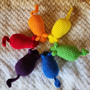 Handmade Single or Packs: Crochet Catnip Mouse Cat Toy / Catnip Toy / Cat Toy / Crochet Toy / Cat / Mice / Catnip Mice / Catnip Mouse