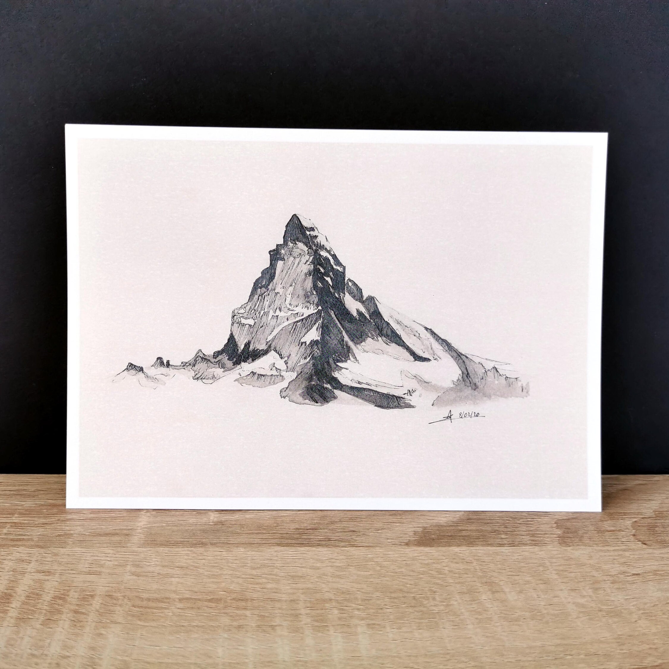 Affichette Cervin Illustration Murale Montagne Alpes Suisse Matterhorn