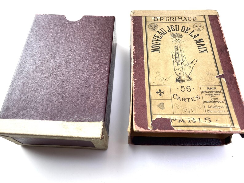 ANCIEN JEU DE cartes divinatoire Grand Etteilla Grimaud Cachet 1890
