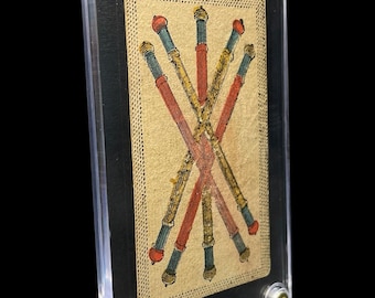 c.1850 Five of Wands, Minchiate, Unkown Maker