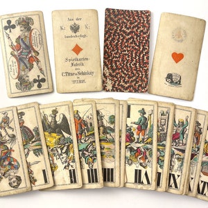 ca.1885 Oostenrijkse Tarock Tarot Titze & Schinkay 53/54 Wenen
