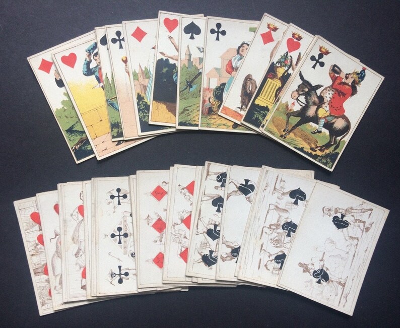 C 1860 Old Transformation Playing Cards France Frommann Jeanne Etsy