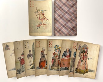 c.1890 Grand Sybil des Salons Lenormand Fortune Telling Cards Paris France 52/52