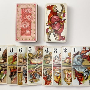 c.1930 Dondorf Tarot Microscopique 77/78 Karten