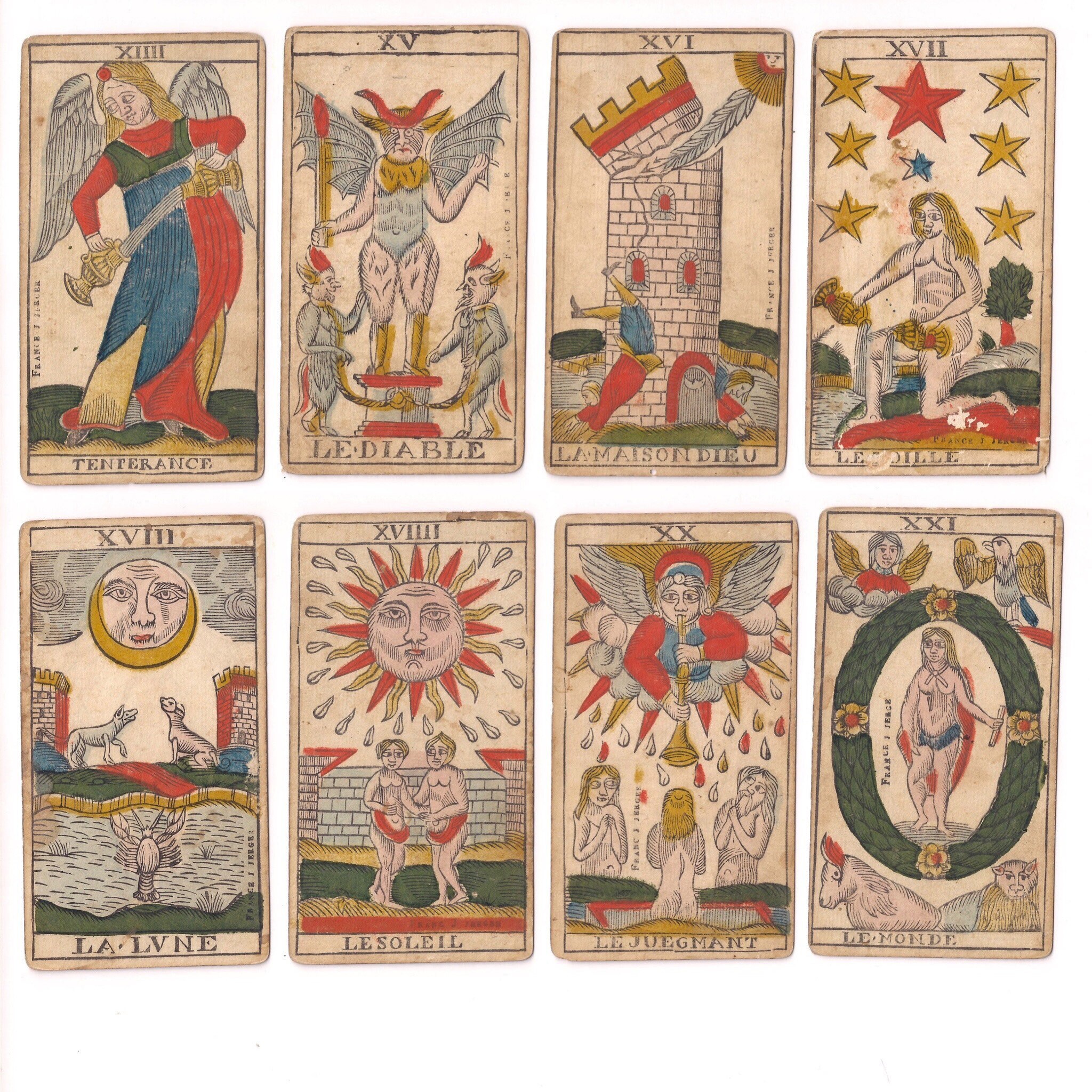 C.1800 Old Tarot Cards Besancon Jean Jerger France 74/78 Rare Etsy