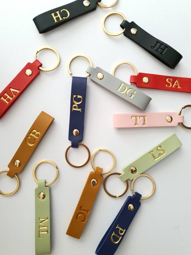 8 colours available | Personalised Keyrings | Monogram with foil | Hand Stamped Gift | Bonbonniere 