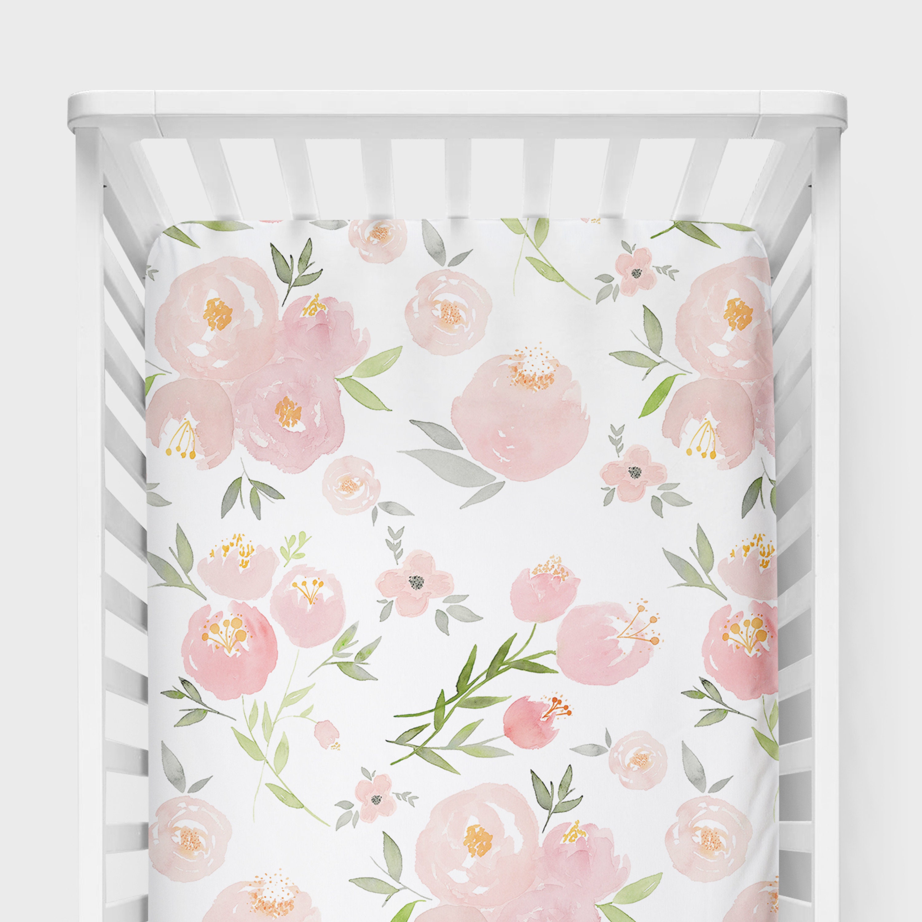 Nursery Decor Set Baby Bedding Bundle Floral Watercolor Etsy