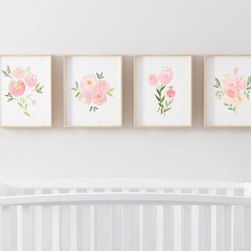 Baby Girl Nursery Wall Decor Floral Nursery Print Floral Etsy