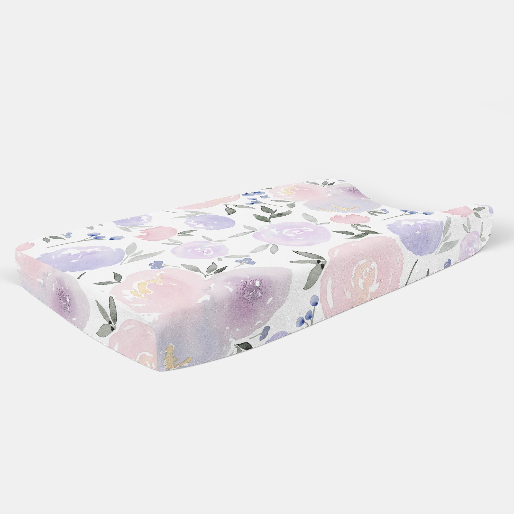 Purple Nursery Decor Set Baby Bedding Bundle Floral Etsy