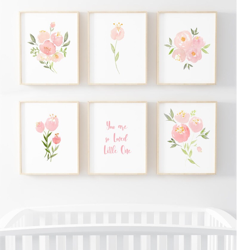 Girl Nursery Decor Nursery Wall Art Watercolor Nursery Art Etsy
