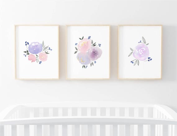 purple nursery wall decor