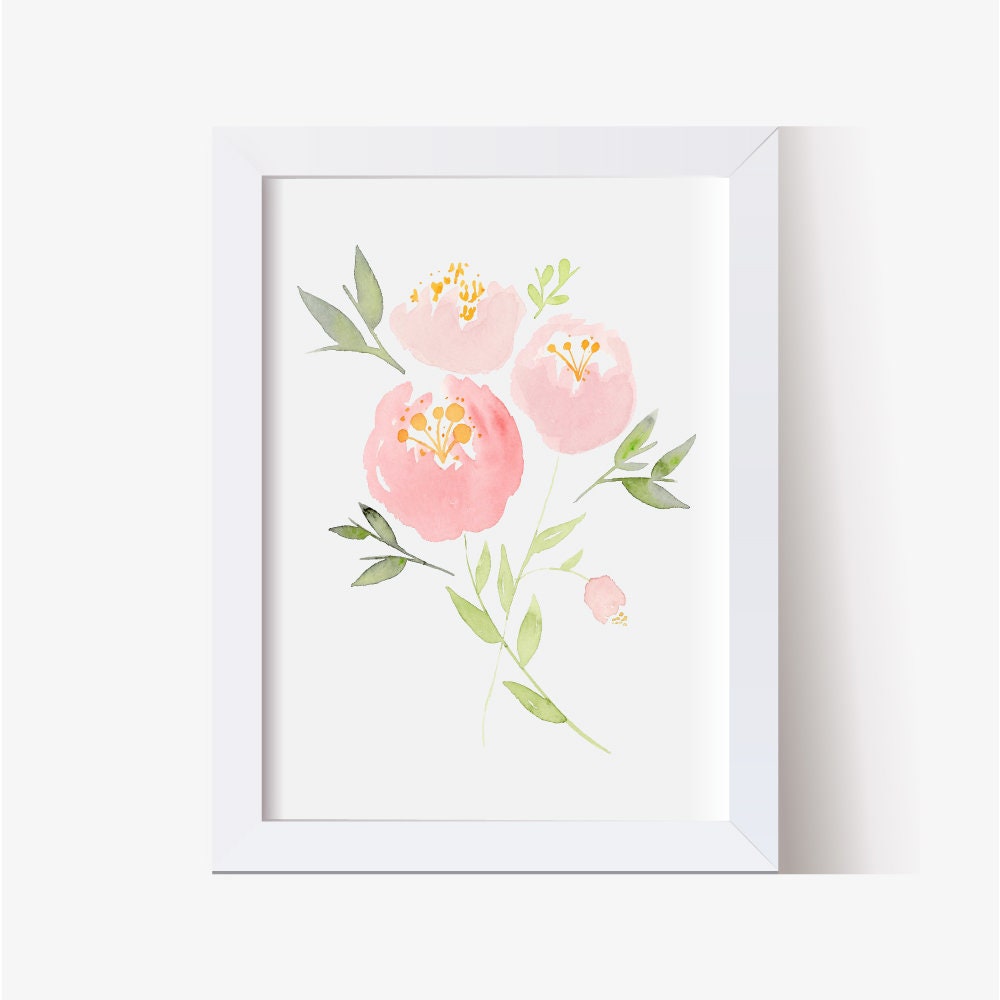 Nursery Decor Set Baby Bedding Bundle Floral Watercolor Etsy