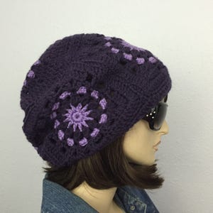 Women Crochet Hat Women Slouchy Hat in Purple Women Accessories Fall Fashion