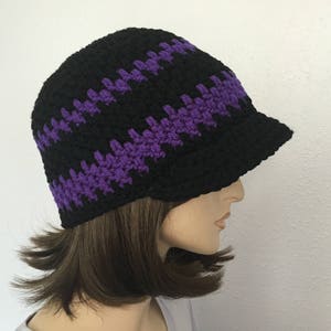Women Crochet Hat with Visor Women Fall Hat Women Winter Hat Women Baseball Hat Teen Hat Brimmed Beanie Hat