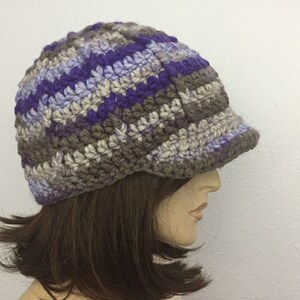 Women Crochet Hat with Visor Crochet Hat Fall Winter Hat Women Baseball Hat Teen Hat Brimmed Beanie Hat