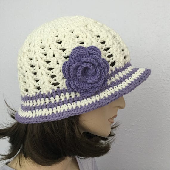Women Crochet Summer Hat Women Summer Hat in off White Women  display picture 2