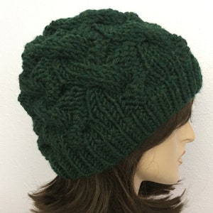 Women Chunky Knit Hat Women Slouchy Hat in Wintergreen Womens Accessories Fall Fashion Winter Hat