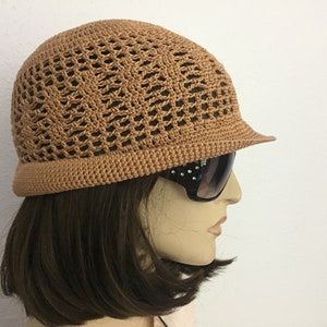 Women Crochet Summer Hat Women Summer Hat in Copper Color Women Spring Hat