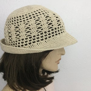 Women Crochet Summer Hat Women Summer Hat in Natural Tan Color Women Spring Hat