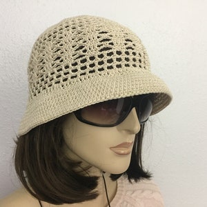 Women Crochet Summer Hat Women Summer Hat in Natural Tan Color Women ...
