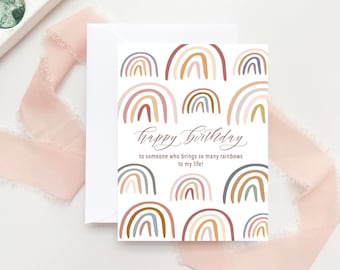 Happy Birthday Card, Rainbow Greeting Card, Birthday Greeting Card, Rainbows, Paper Goods, Greeting Card