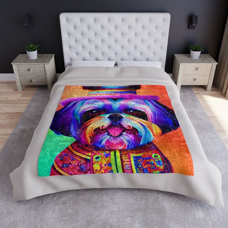 Shih Tzu Blanket Psychedelic Blanket Gift for Shih Tzu Etsy