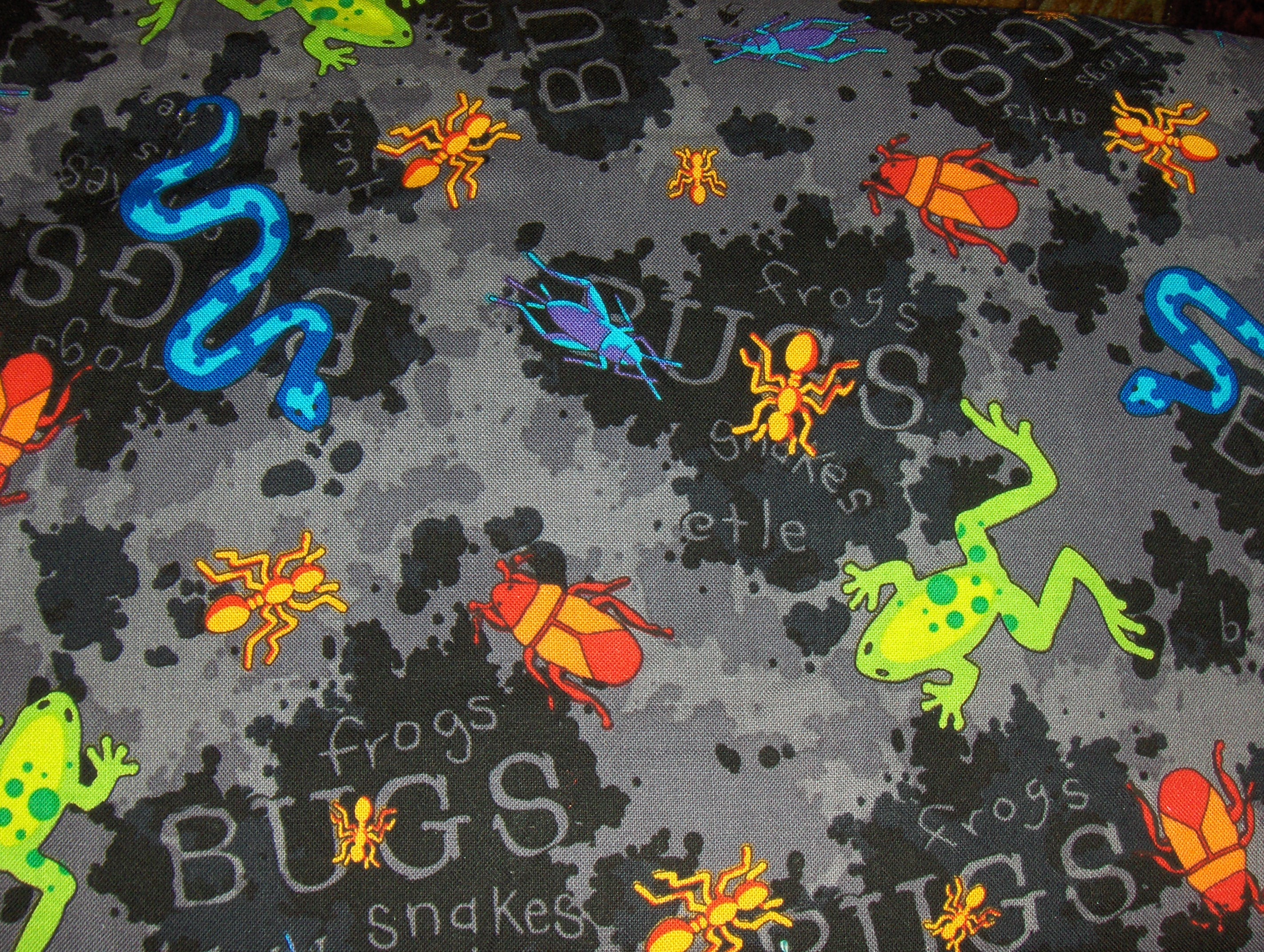 45w. x 11 3/8l. 100 Cotton Fabric Bugs Etsy