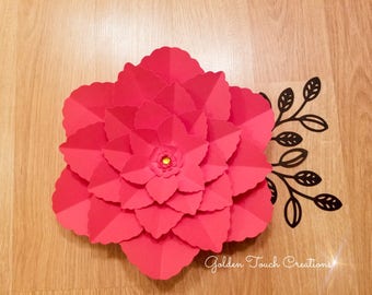 Template 54 SVG/DXF Paper Flower - Digital Download Silhouette Cricut