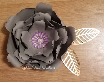 Template 25 SVG/DXF Paper Flower - Digital Download Silhouette Cricut