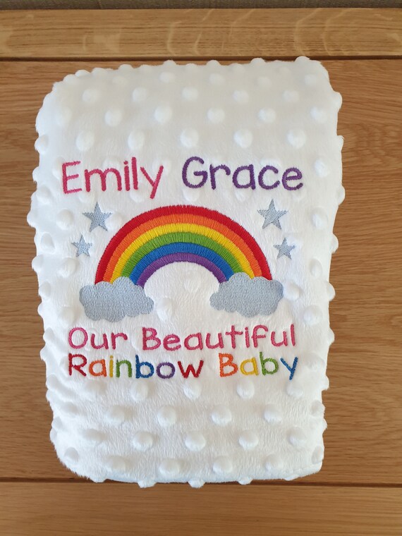 personalized rainbow baby blanket